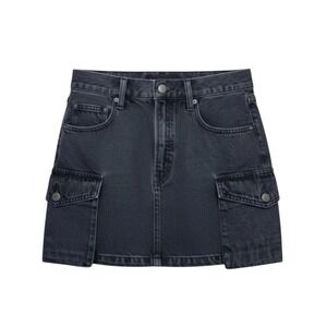 Aritzia‎ Denim Forum 90s Cargo Mini Skirt Washed Black Size 26